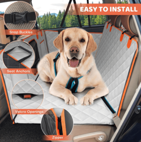 Dog Backseat Extender, Car Seat Cover With A Hard Bottom That Can Withstand 400 Pounds, Sturdy Waterproof Dog Hammock (Option: Silver Grey)