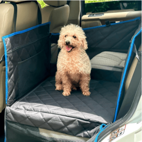 Dog Car Seat For Large Small Dogs Back Seat ,Extender Hammock For Cars SUV Truck (Option: Black Blue)