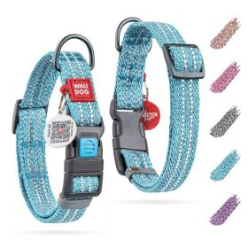 Reflective Cotton Dog Collar Eco Friendly Alt to Nylon Collar for Small Medium and Large Dogs Adjustable Male Female Dog Collar 14-23 inch Neck x (Option: Blue 10-16 inch)