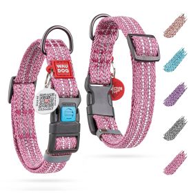 Reflective Cotton Dog Collar Eco Friendly Alt to Nylon Collar for Small Medium and Large Dogs Adjustable Male Female Dog Collar 14-23 inch Neck x (Option: Pink 14 - 23 inch)