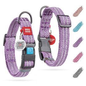 Reflective Cotton Dog Collar Eco Friendly Alt to Nylon Collar for Small Medium and Large Dogs Adjustable Male Female Dog Collar 14-23 inch Neck x (Option: Lavendar 14-23 inch)